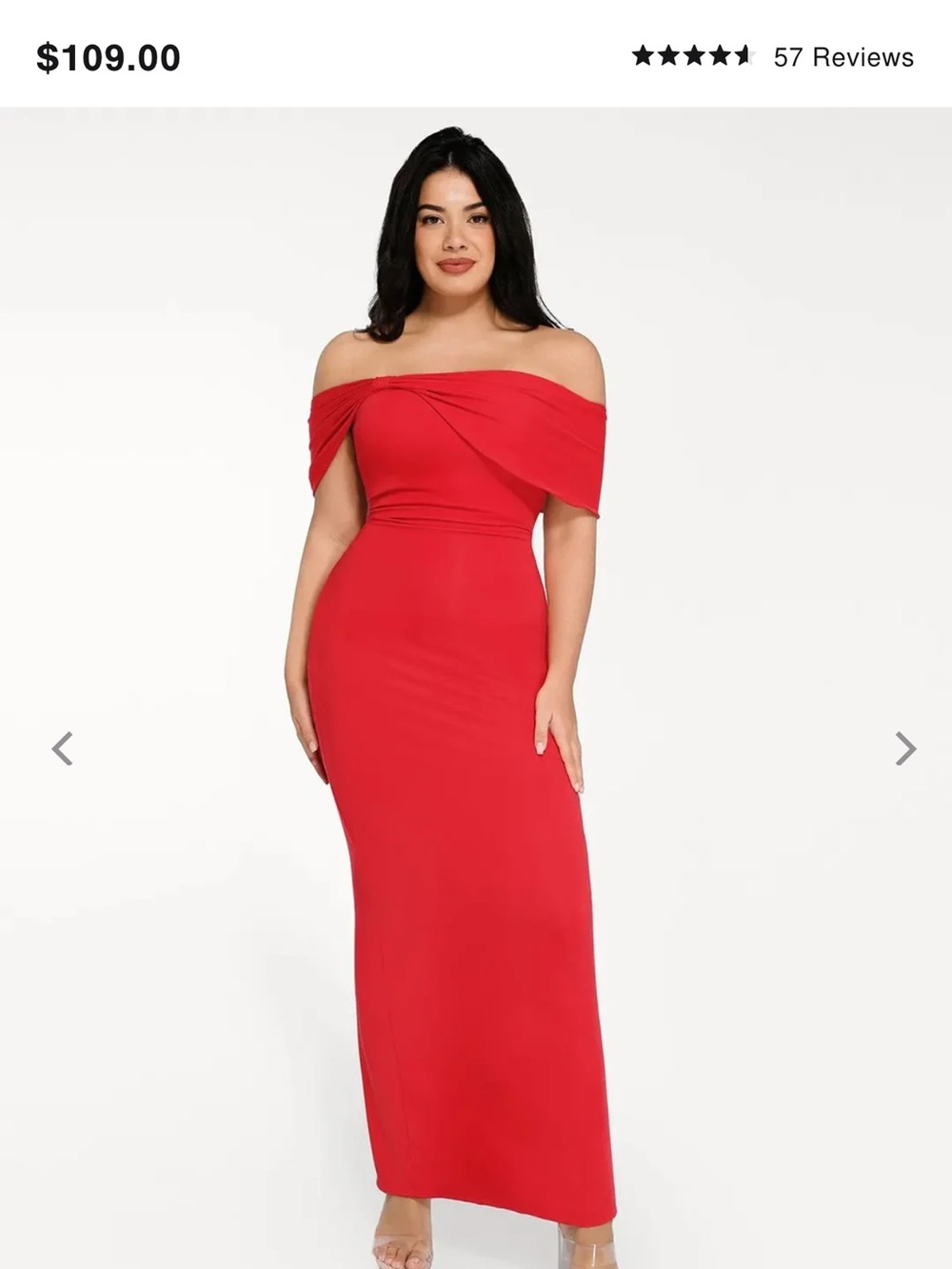 Strapless Red Evening Gown with Twist Detail